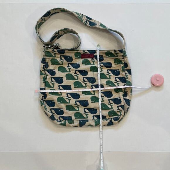 Bungalow 360 Canvas Crossbody/Shoulder/Hobo Beach Bag Blue Green Whale Print - Picture 9 of 13